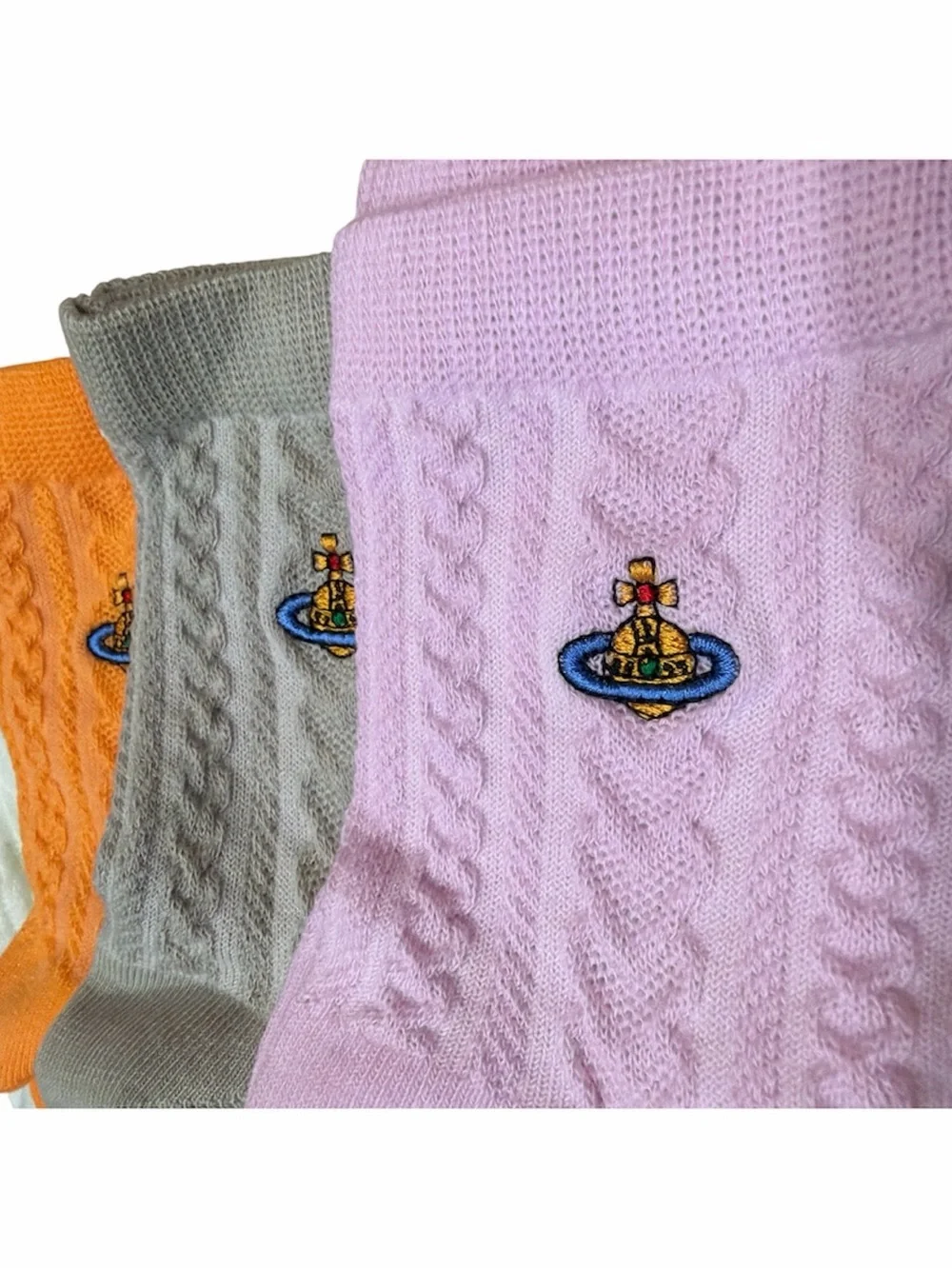 Vivienne Westwood Women’s Crew Socks - White, Orange, Gray, Pink